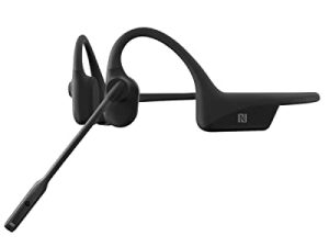 SHOKZ (AfterShokz OpenComm - Bone Conduction Open-Ear Stereo Bluetooth Headset with Noise-Canceling Boom Microphone - Wireless Headset for Mobile Use