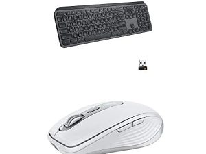 Logitech MX Keys Advanced Wireless Illuminated Keyboard - Graphite with Anywhere 3 Compact Performance Mouse