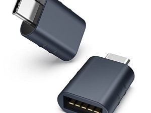 Syntech USB C to USB Adapter Pack of 2 USB C Male to USB3 Female Adapter Compatible with MacBook Pro 2021 iMac iPad Mini 6/Pro MacBook Air 2022 and Other Type C or Thunderbolt 4/3 Devices Midnight