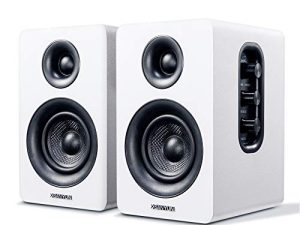 Sanyun SW208 3" Active Bluetooth 5.0 Bookshelf Speakers – 60W Carbon Fiber Speaker Unit - Built-in 24bit DAC - Dynamic 3D Surround Sound – 2.0 Computer PC Monitor Gaming Speakers (Pair