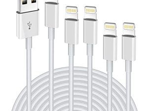 Lightning Cable 5pack[6/6/6/6/6FT] Apple MFi Certified Long iPhone Charger Fast Charging High Speed Data Sync USB Cable Compatible iPhone 13/12/12 PRO/Max/11/11PRO/XS/Max/XR/X/87/6plus/iPad Air