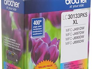 Brother Printer Genuine LC30133PKS 3-Pack High Yield Color Ink Cartridges
