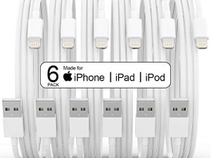 6Pack(3/3/6/6/6/10 FT)[Apple MFi Certified] iPhone Charger Long Lightning Cable Fast Charging High Speed Data Sync USB Cable Compatible iPhone 14/13/12/11 Pro Max/XS MAX/XR/XS/X/8/7/Plus iPad AirPods