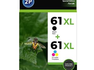 61XL Ink Cartridges Black Color Combo Pack Replacement for HP 61 XL Ink Cartridge High-Yield of Forzik