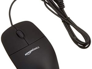 Amazon Basics 3-Button Wired USB Computer Mouse