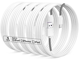 [5Pack] Extra Long iPhone Cable 10ft