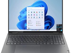 2022 Newest Lenovo Yoga 7i 2-in-1 16" 2.5K Touch Premium Laptop | Intel Core i5-1240P | Backlit Keyboard | Fingerprint | Windows 11 | with Stylus Pen Bundle (Gray