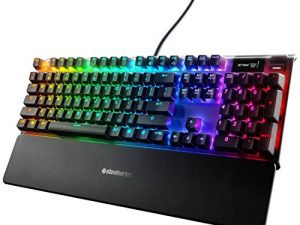 SteelSeries Apex Pro Mechanical Gaming Keyboard – Adjustable Actuation Switches – World’s Fastest Mechanical Keyboard – OLED Smart Display – RGB Backlit
