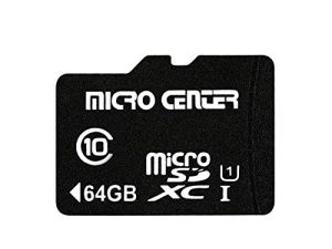 Micro Center 64GB Class 10 MicroSDXC Flash Memory Card with Adapter for Mobile Device Storage Phone