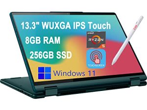 Lenovo Yoga 6 13 2-in-1 Laptop 13.3" WUXGA IPS Touchscreen (100% sRGB) AMD Hexa-Core Ryzen 5 5500U (Beats i7-10510U) 8GB RAM 256GB SSD Backlit Fingerprint HDMI USB-C Dolby Win11 Dark Teal + Pen