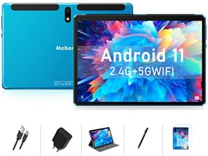 MEBERRY Android 11 Tablet 10.1 inch Tablets with 2.0 GHz Octa-Core Processor| 2.4G+5G Wi-Fi| 4GB RAM+64GB ROM| 256GB Expansion| 8000mAh Battery| GPS| Double Camera