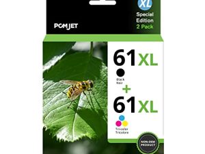 61XL Ink Cartridges Combo Pack Remanufactured for HP 61 XL Ink Work with HP Envy 4500 5530 4502 5535 5534 officejet 4630 4635 Deskjet 1000 1010 1510 Printer(1 Black