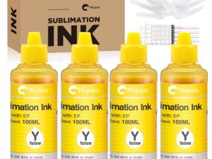 Hiipoo Sublimation Ink Refilled Bottles Work with WF7710 ET2760 ET2720 ET2803 ET2800 ET15000 C88 C88+ Inkjet Printer Heat Press Transfer on Mugs Plates T-Shirts Pillows Phone Case