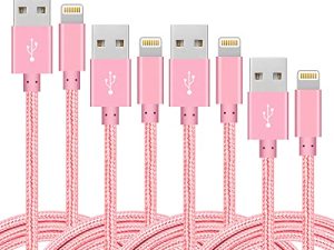 4Pack(3ft 6ft 6ft 10ft) iPhone Lightning Cable Apple Certified Braided Nylon Fast Charger Cable Compatible iPhone Max XS XR 8 Plus 7 Plus 6s 5s 5c Air iPad Mini iPod