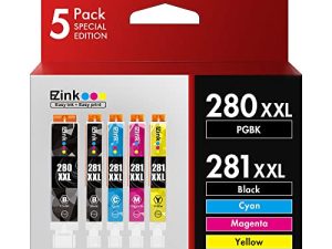 E-Z Ink (TM Compatible Ink Cartridge Replacement for Canon PGI-280XXL CLI-281XXL 280 XXL 281 XXL Compatible with PIXMA TR7520 TR8520 TS6120 TS6220 TS8120 TS8220 TS9120 TS9520 TS6320 TS9521C (5 Pack)