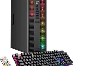 HP ProDesk Desktop RGB Lights Computer Intel Core i5 6500 3.2 GHz 8GB RAM 256GB SSD Win 10 Pro Gaming PC Keyboard & Mouse (Renewed)