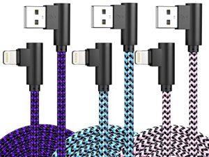 iPhone Charger 10 ft Lightning Cable [Apple MFi Certified] 90 Degree 3 Pack iPhone Charging Cable Long iPhone 13 Charger Nylon Braided for iPhone 14/13/12/11 Pro MAX/XR/XS/8/7/Plus/6S/SE/iPad