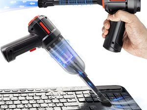 Compressed Air Duster & Mini Vacuum Keyboard Cleaner 3-in-1